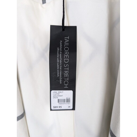 Lane Bryant Blazer Womens 28 White Black Windowpane Open Front Draped Mb - Picture 4 of 9